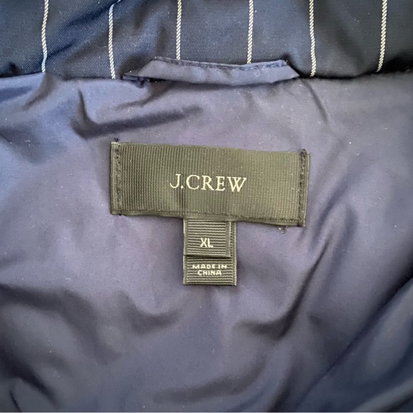 J. Crew Excursion Striped Quilted Down Puffer Vest in Navy Blue - Picture 4 of 4